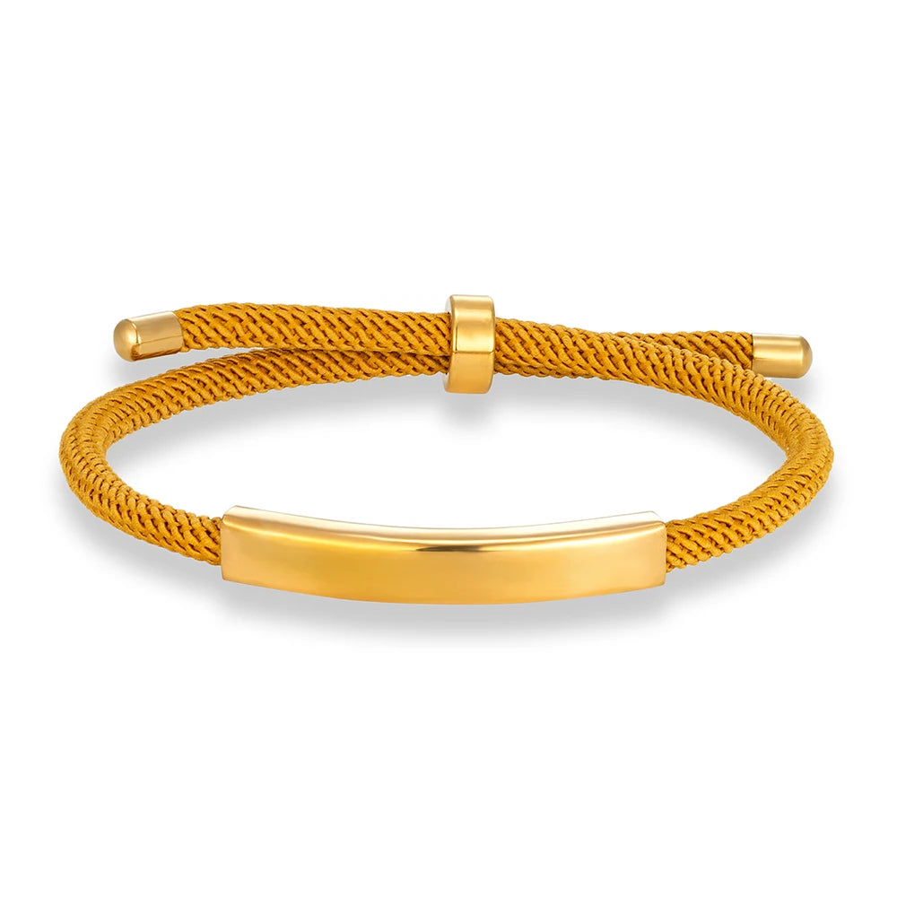 MKENDN Punk SOS Custom logo Name Engrave Text Rope Bracelet customize Stainless Steel Bracelets For Women Men ID Bracelet - Madeinsea©