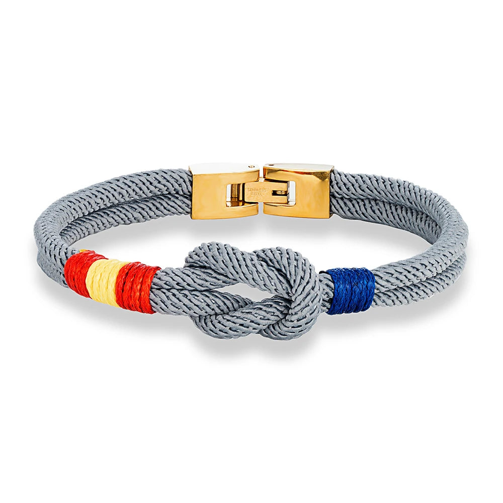 MKENDN Classic Infinity Men Women Spain Flag Double Strand Nautical Rope Bracelet 316L Watch Band Buckle Lucky Patriotic Gifts - Madeinsea©
