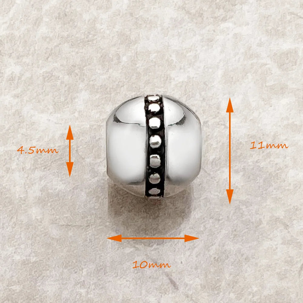 Bead Rebel Dots Fine Jewelry Punk 925 Sterling Silver Gift Lucky Charm For Women Men - Madeinsea©