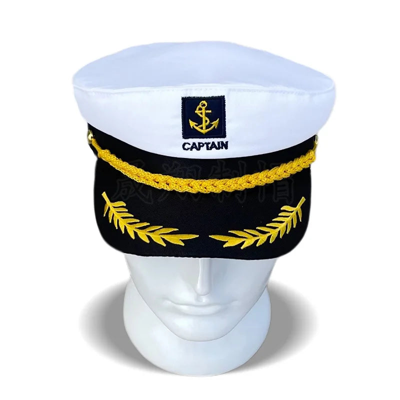 Adult Adjustable Sailor Captain Hat Unisex Yacht Party Accessory for Men And Women Stylish Dressing Event Makeup Ball Hat