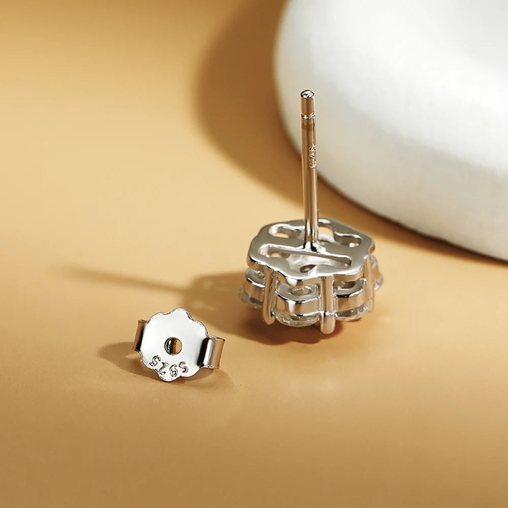 Serenity 3mm D Color Moissanite Earrings For Women Wedding 100% S925 Sterling Silver Plated 18K Stud EarringS Plated 18K Jewelry