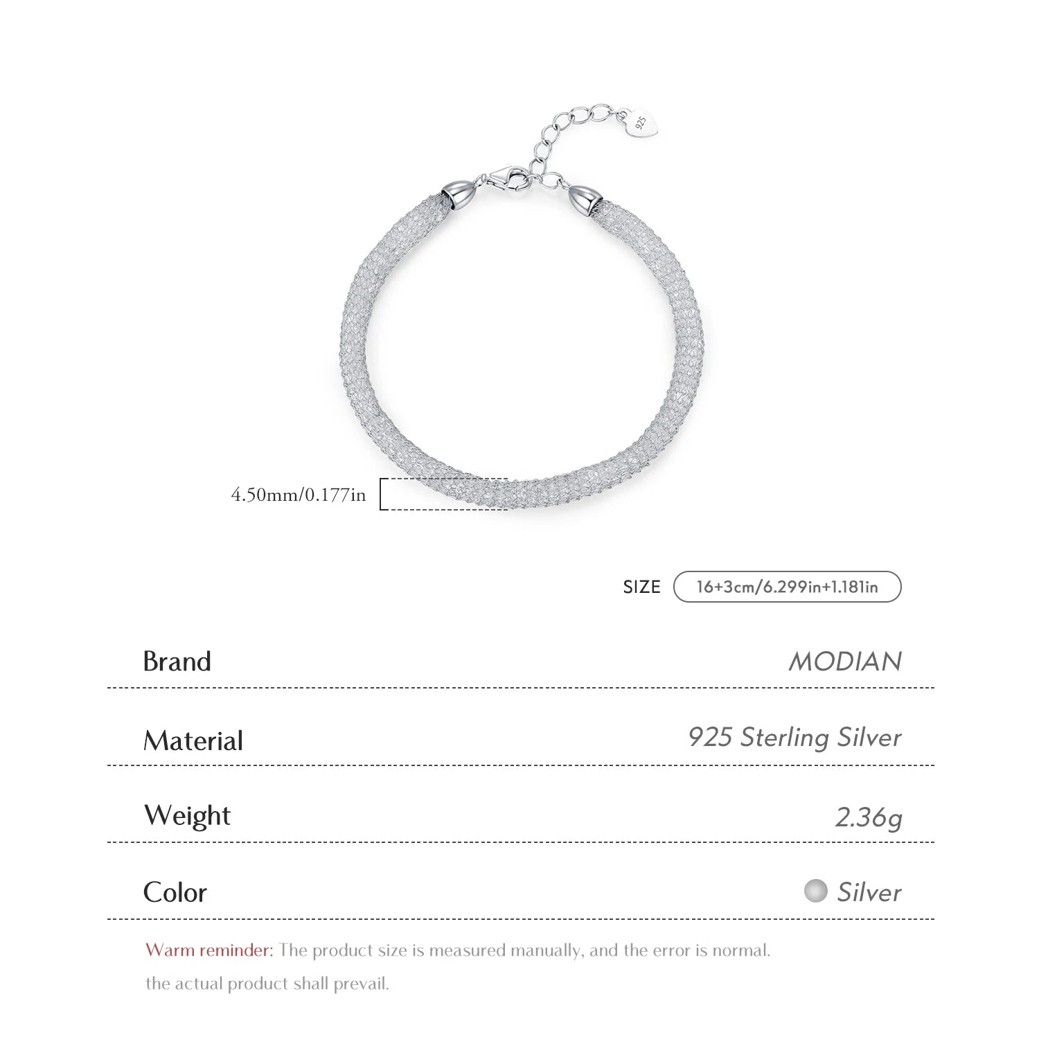 MODIAN 925 Sterling Silver Shinning Reticular Full Zirconia Weave Bracelet Exquisite Party Bracelets For Women Fine Jewelry