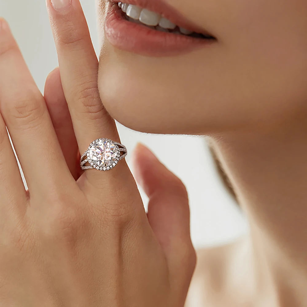 Serenity 5ct D Color Moissanite Rings For Women Men 100% S925 Sterling Silver Plated 18K Lab Diamond Wedding Eternity Rings GRA