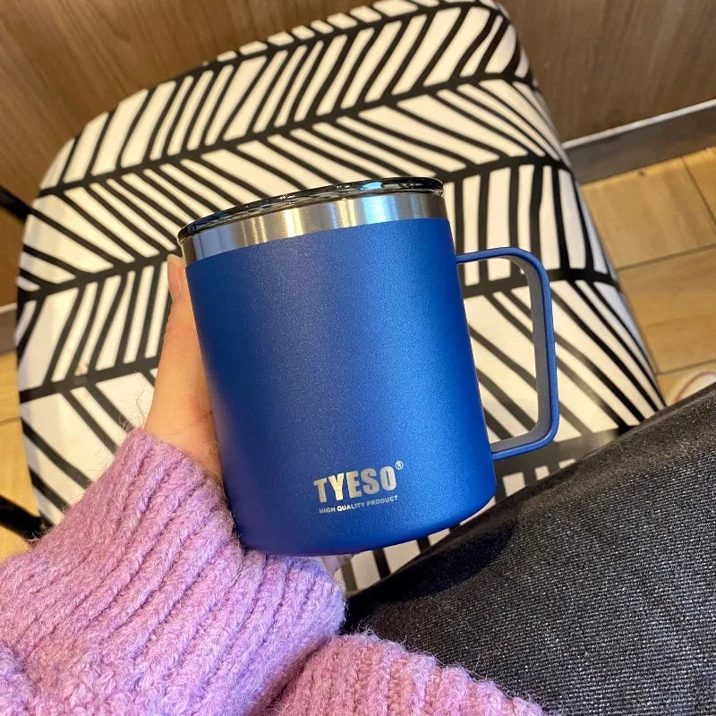Tyeso 400ML Stainless Steel with Lid Insulated Coffee Cup for Office Home Water Bottle Office Home Portable Thermal Tea Mug