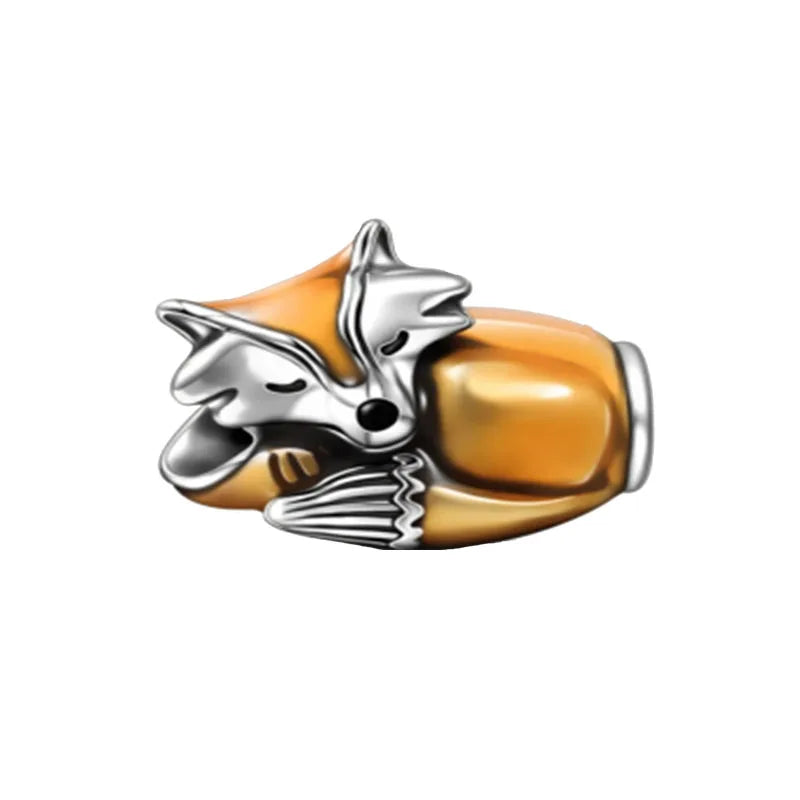 Europe NEW 925 Sterling Silver Spring Flower Bee Charm cute cow duck cat snake dog Bead Fit Original Bracelet Jewelry For Gift