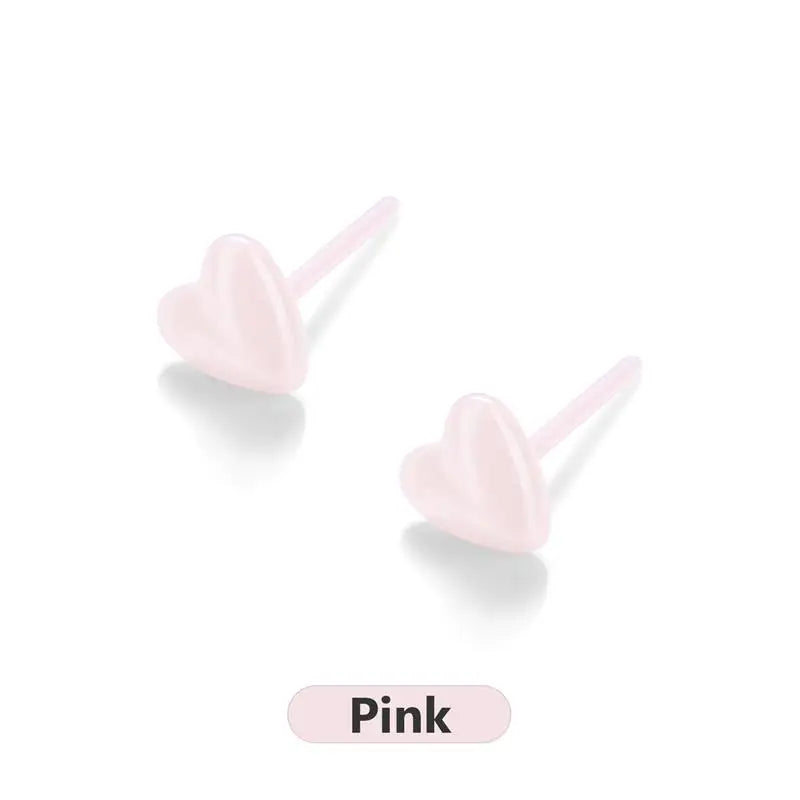 1 Pair Ceramic Heart Earnails Classic Simple Earbone Nail Small Earrings Ear Bone Nail Lip Piercing Body Jewelry Accessory