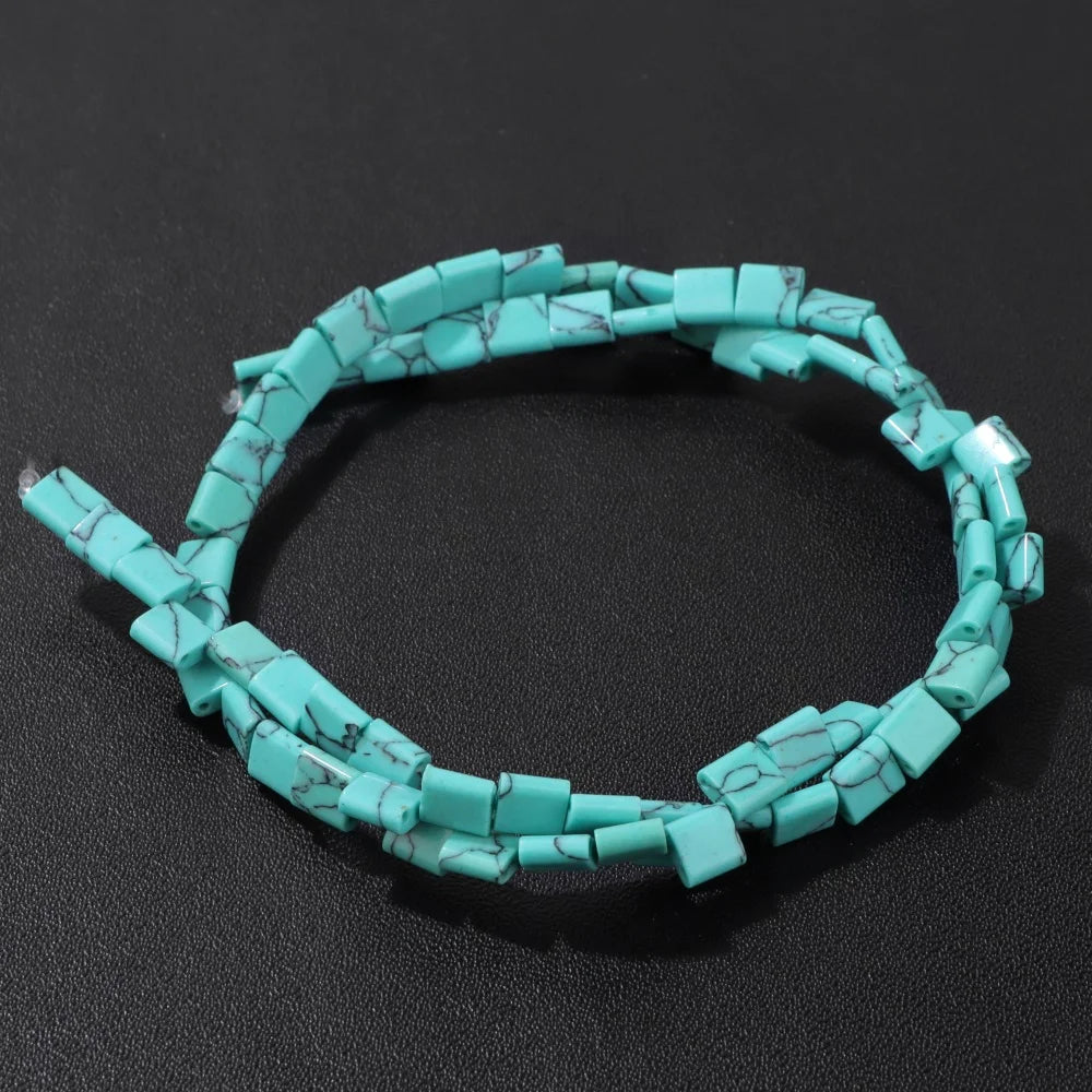 5MM Double Hole Square Bead Natural Tiger Eye Quartzs Imperial Jaspers DIY Beads For Jewelry Making Bracelet Necklace Handmade