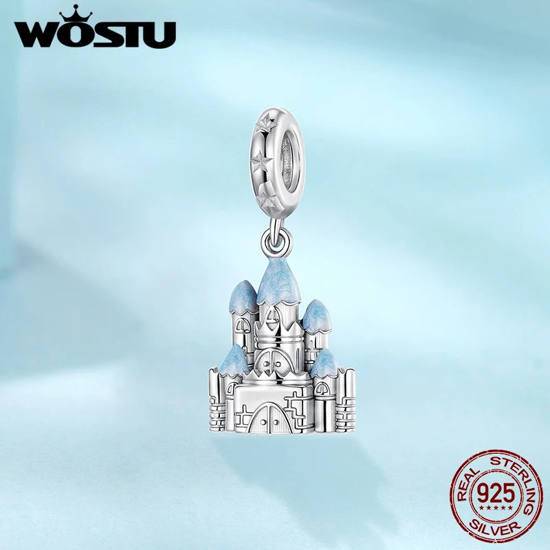 WOSTU 925 Sterling Silver Original Magic Nutcracker Soldier Charm Pendant fairy-tale castle Beads Fit DIY bracelet Necklace Gift