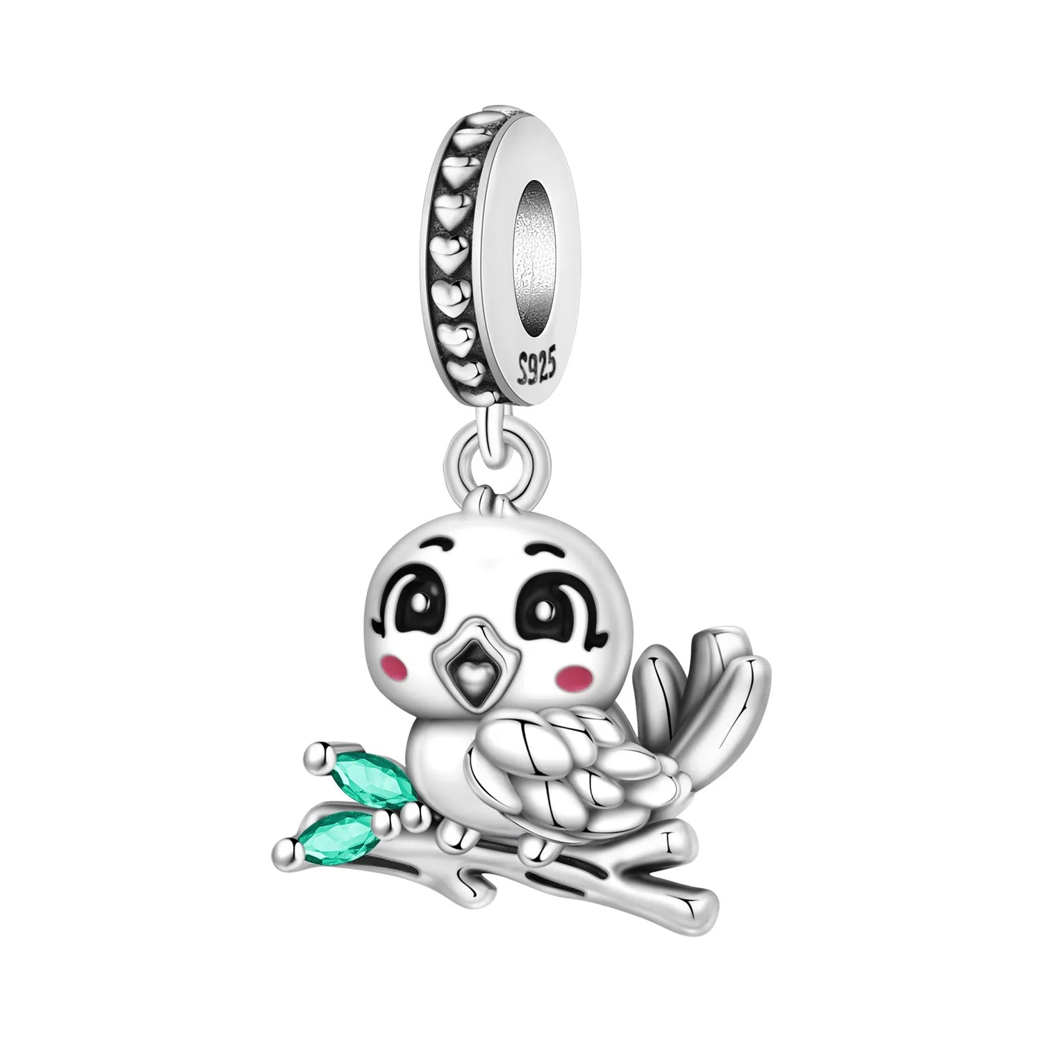 PANPOKI 925 Sterling Silver Cute Bird Beads Original Pendants Bracelet Charm Jewelry Party DIY Trendy Gifts