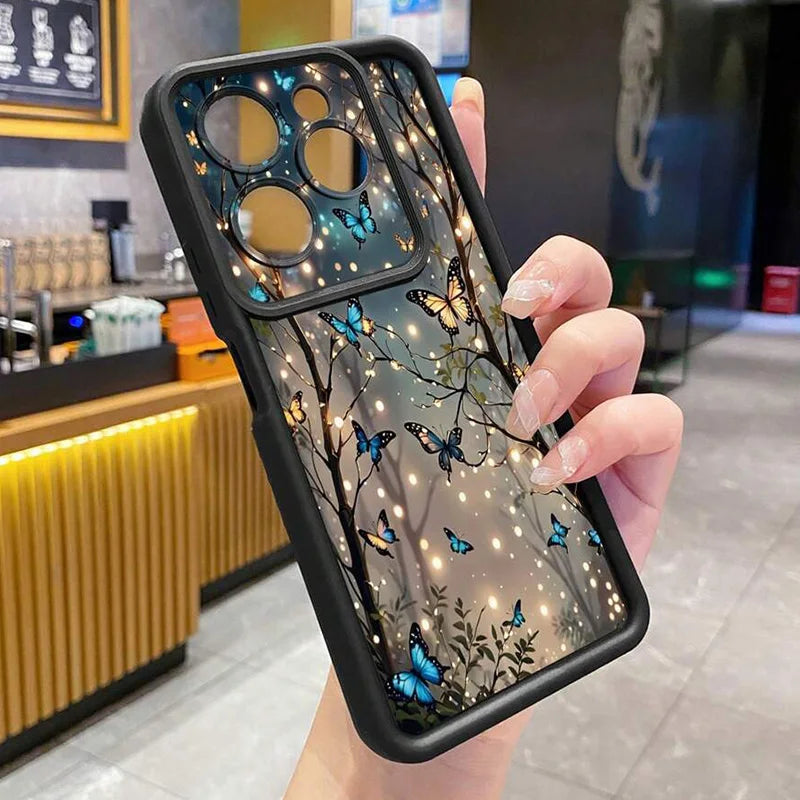 Phone Case For Xiaomi Redmi Note 14 13 12 12S 11 10 Pro 12C 13C 14C 11s 10s Plus 4G 5G Glow In The Dark Butterfly Design Cover