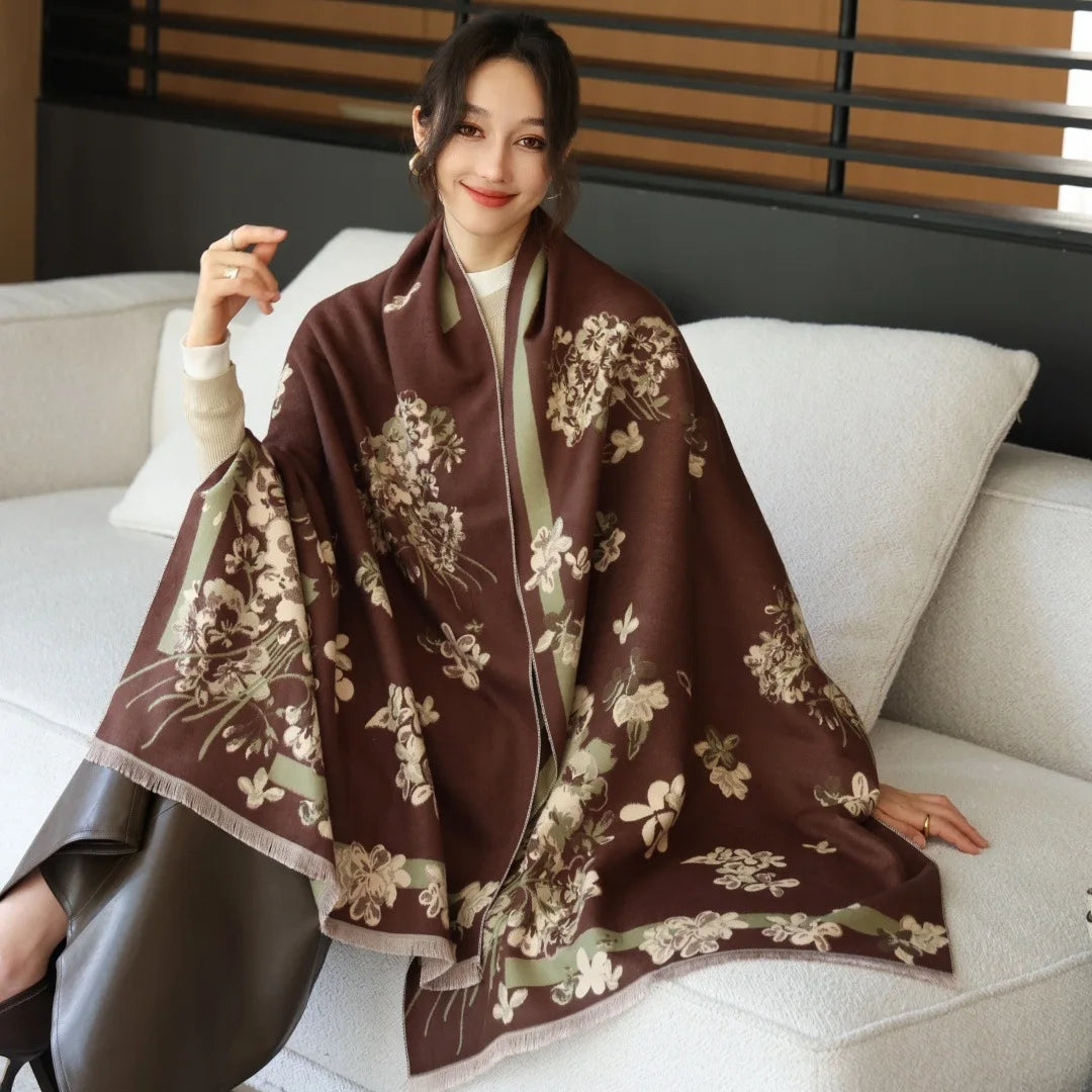 Print Cashmere Scarf Women Thick Warm Winter Blanket Brand Female Luxury Quality Shawl Wrap Bufanda 2025 Poncho Echarpe Pashmina