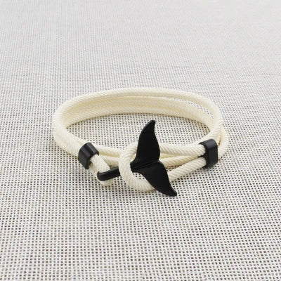 Male Multilayer 4mm Milan Rope Viking Bracelet Charm Whale Tail Bracelets For Men Wristband Trendy Ocean Animal Fishtail Jewelry