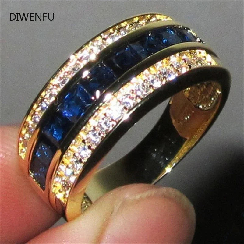 Vintage Diamond 18K White Gold Ring Gemstone Wedding for Women Pure Topaz Bague Anel Jewelry Anillos De Bizuteria Gemstone