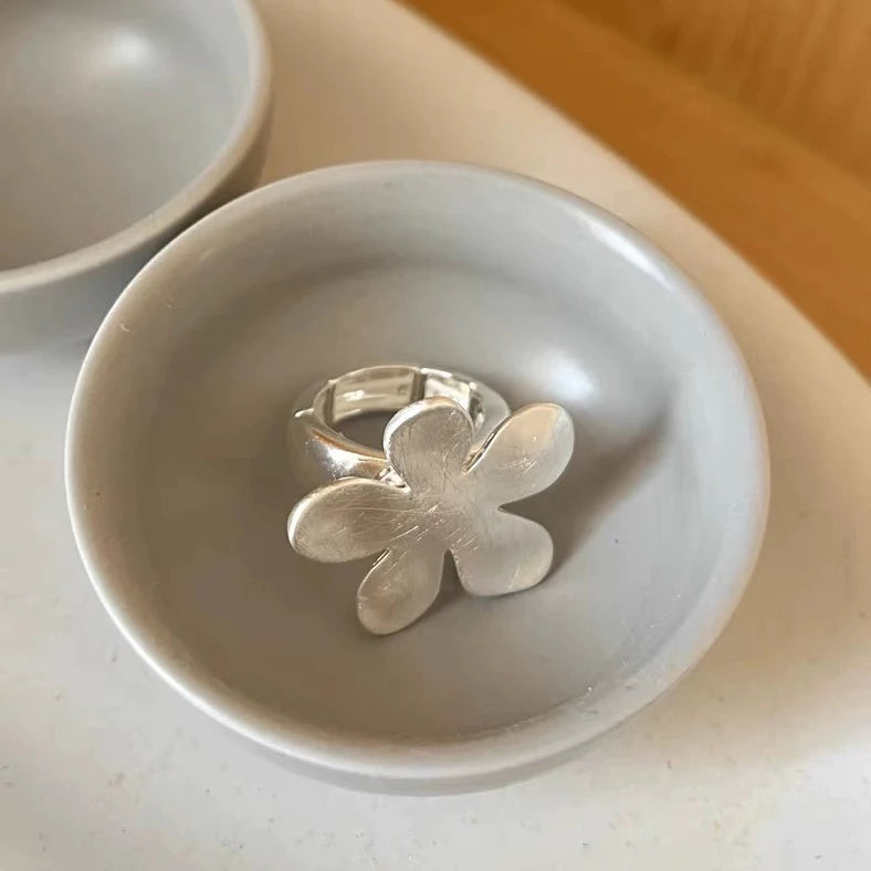 Bague en argent sterling 925 BF CLUB pour femme, bijou en forme de fleur, ouvert, fait à la main, hypoallergénique, idéal pour une fête ou un anniversaire