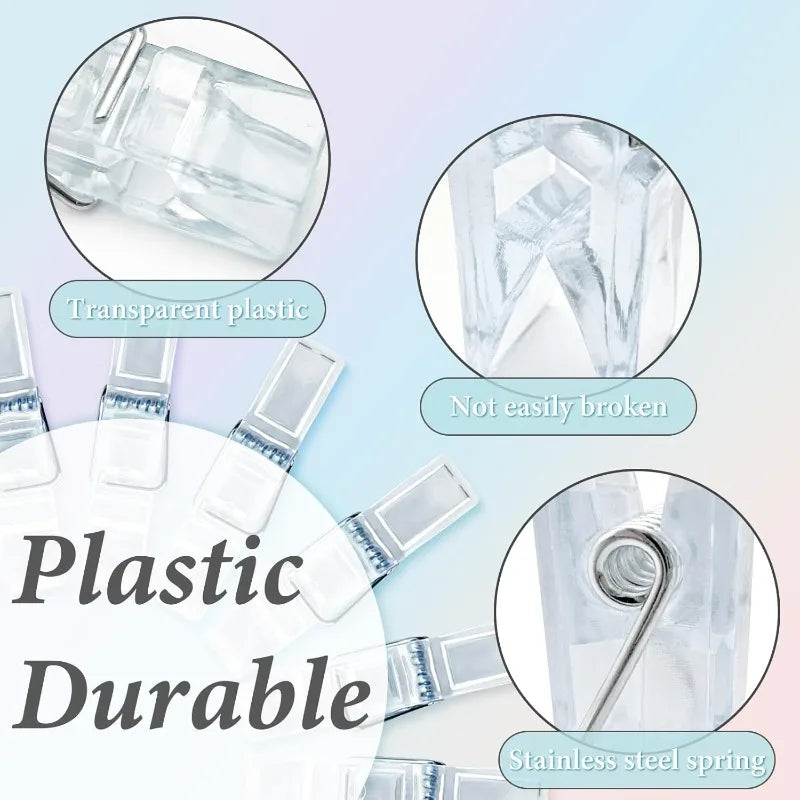 100-400PCS 25mm Clothes Photo Paper Peg Pin Clothespin Craft Clips Party Mini Spring Clear Transparent Clips Home Decoration