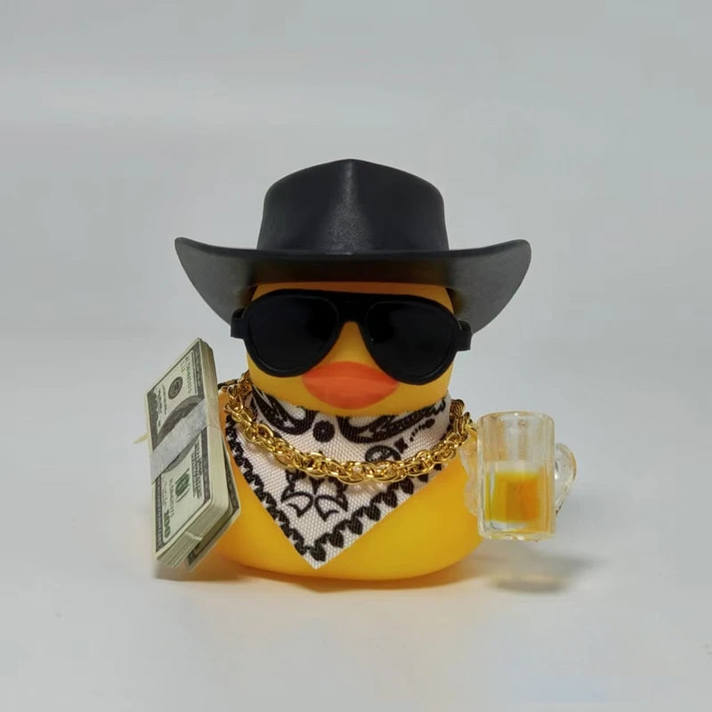 Cowboy Rubber Duck Car Ornament for Jeep Duck Car Dashboard Decorations Quirky Rubber Duck Car Accessories Funny Office Gifts