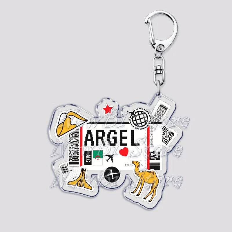 Hot Boarding Pass Keychains for Accessories Bag  NEW YORK TOKYO SEOUL PARIS LONDON Travel Souvenir Tickets Keyring Friends Gifts