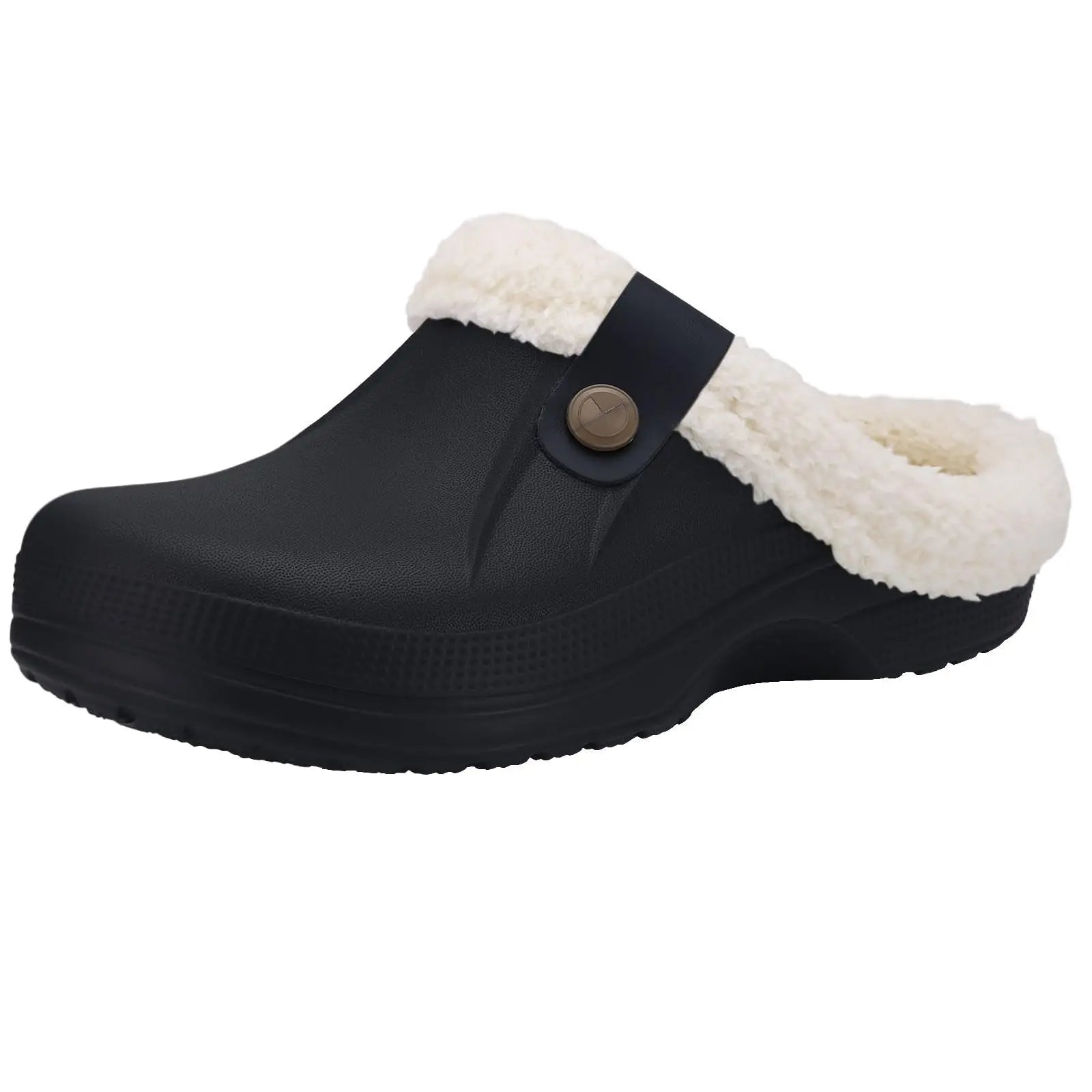 New Men Waterproof Slippers Women Men Fur Clogs Slippers Winter Men Garden Shoes Outdoor Antiskid Mules Indoor Soft House Shoes