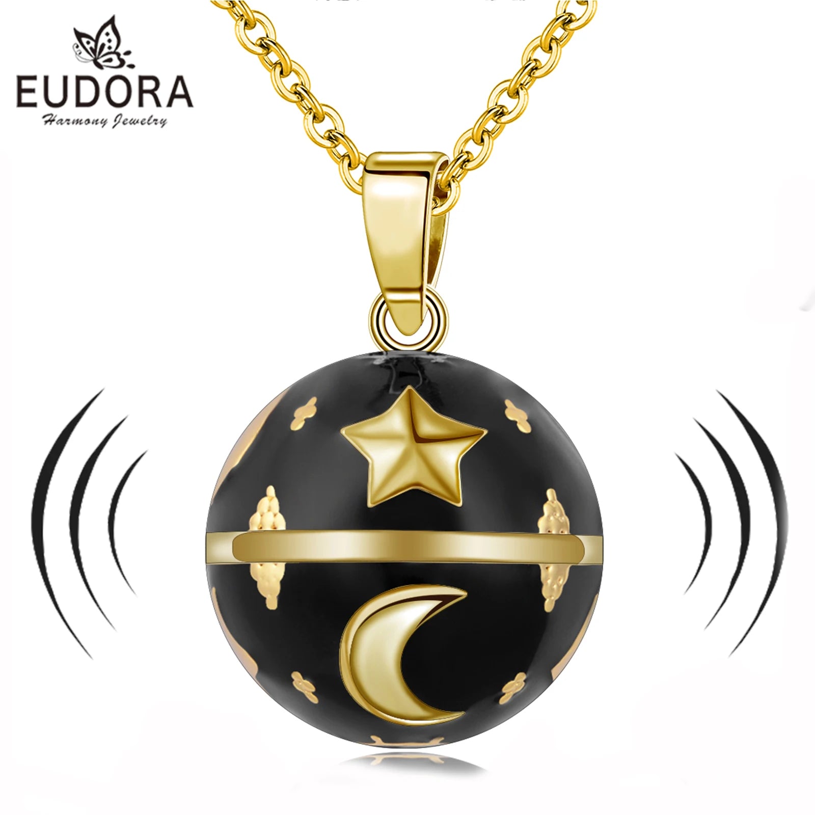 Eudora Collier Bola de Grossesse Necklace Stars Moon Angel Caller Musical Bell Pendant llamador de ángeles Jewelry for Pregnant