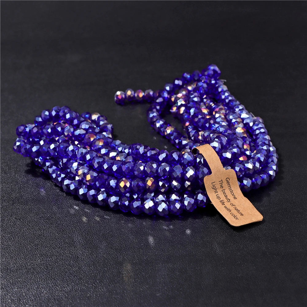 Wholesale 5 strand/lot Faceted Austrian Crystal Bead Rondelle Loose Spacer AB Color Glass Beads For Jewelry Making  Accessories