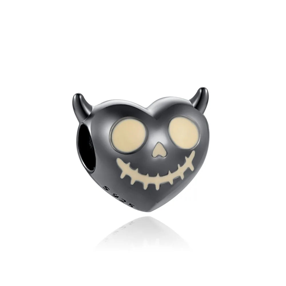 Miniso Gruseliges Skelett-Geister-Serie 925 Sterling Silber Charm Halloween Hut Perle Passend für Damen Original Schmuck Geschenk