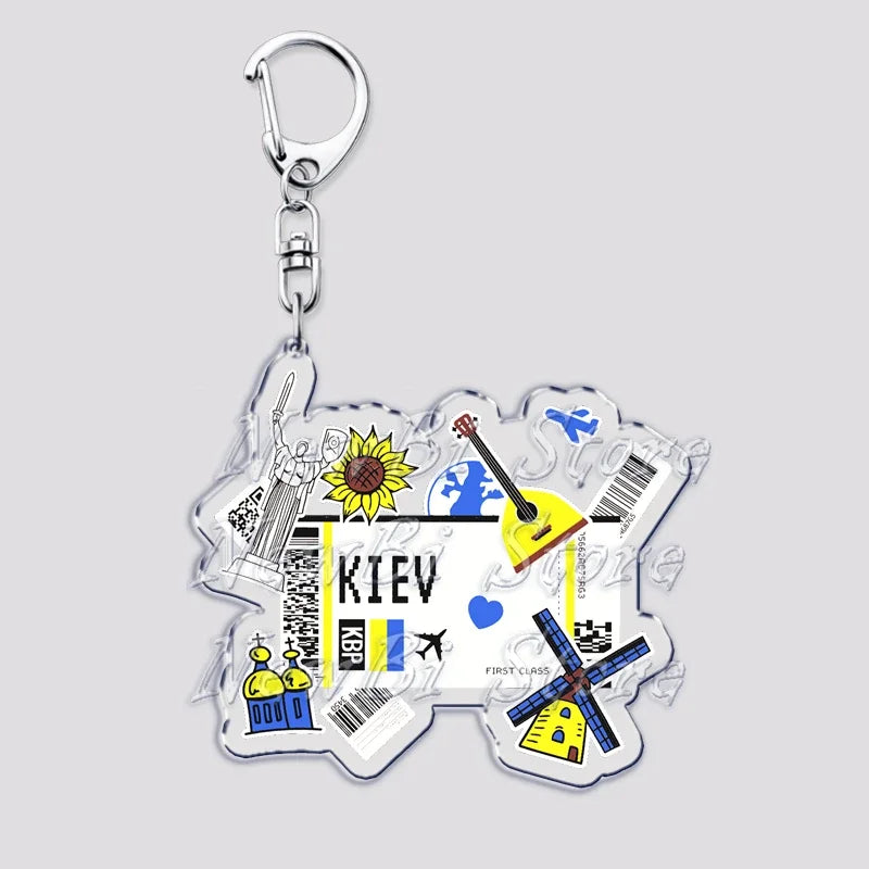 Hot Boarding Pass Keychains for Accessories Bag  NEW YORK TOKYO SEOUL PARIS LONDON Travel Souvenir Tickets Keyring Friends Gifts