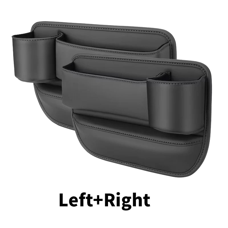 Car Seat Gap Filler Automotive Seat Leather Storage Box with Cup Holder Universal Seat Gap Organizer Adjustable Seat Storage Box - Madeinsea©