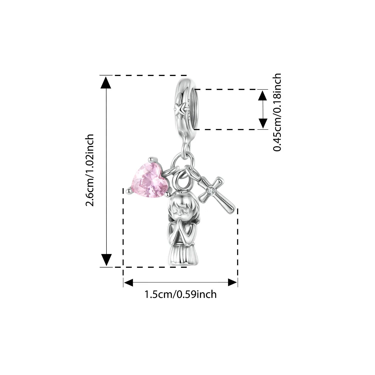 Bamoer 925 Sterling Silver Nativity of Jesus Pendant Faith Guard Charm Peace Beads for Women DIY Bracelet Jewelry Accessories