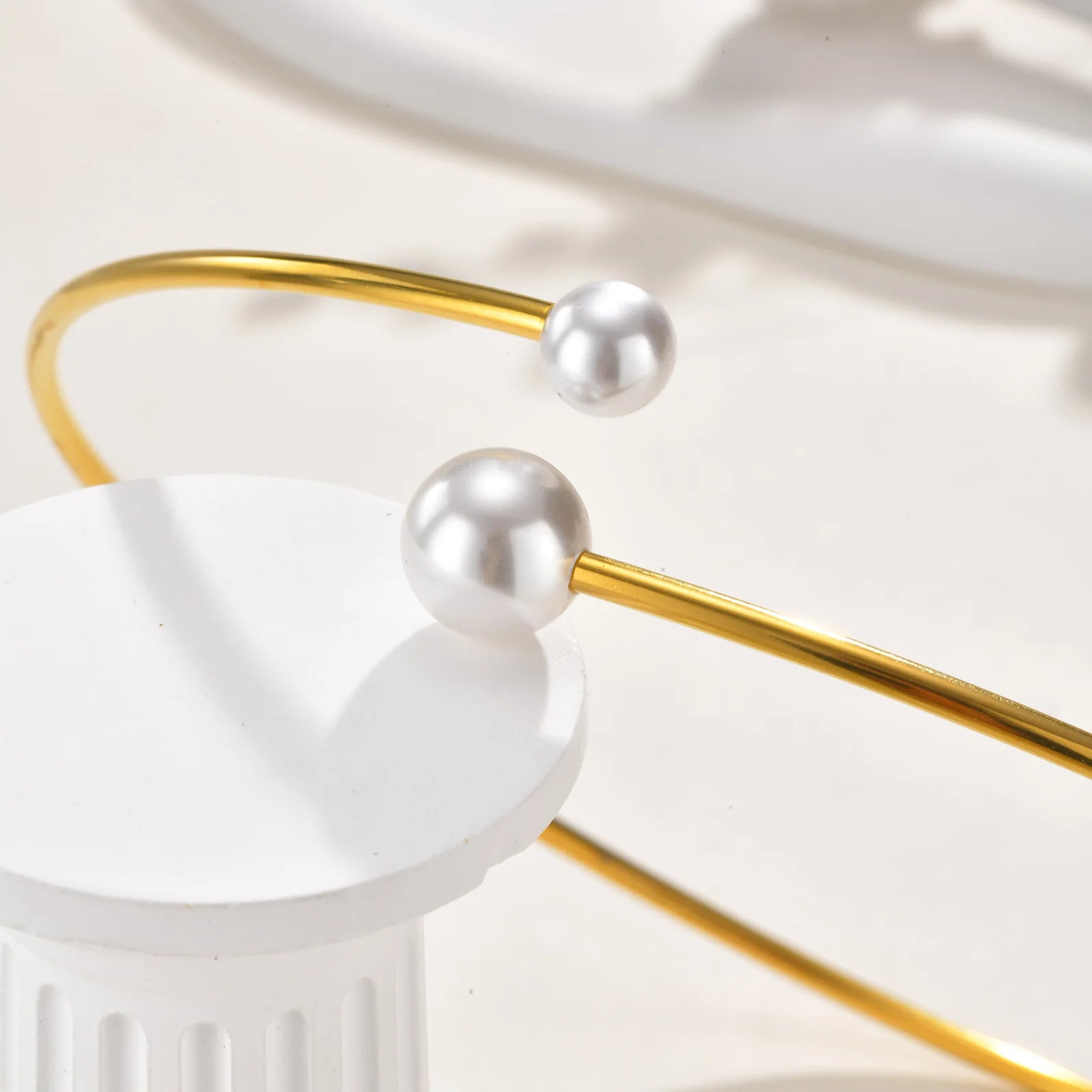 Vnox Simple Stainless Steel Pearl Gold Color  Women's Cuff Choker Necklaces Charm Daily Jewelry Girls Neck Gifts Accessory