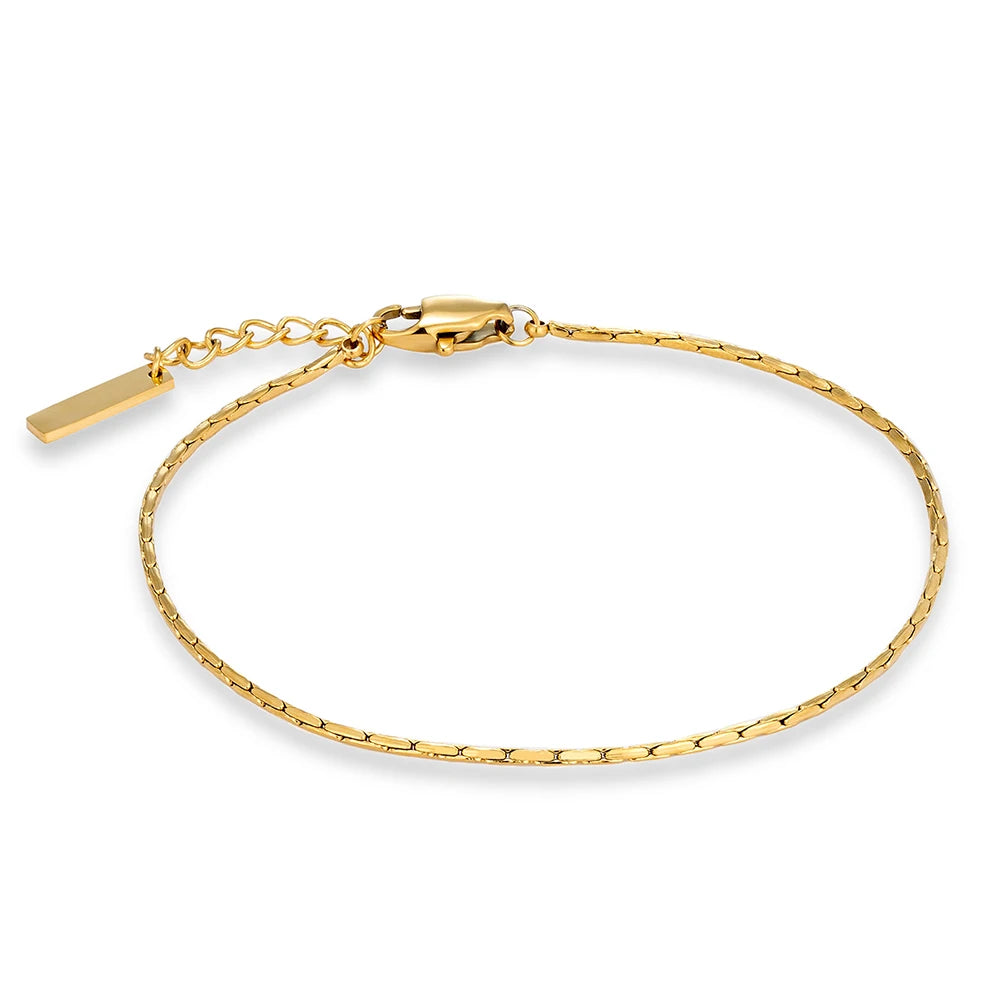 MKENDN Punk Simple Style Men Women Jewelry Non-fading Steel Wire Chain Bracelet Minimalist Bracelet for Men Male Gifts