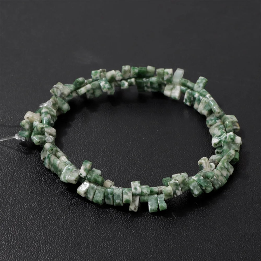 2x5mm Natural Two Hole Stone Bead Rectangle Tiger Eye Quartz Amazonite Loose Spacer Beads For Jewelry Making Bracelet Handmade