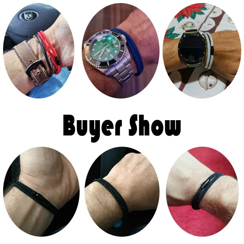 New Minimalist Outdoors Sports Men Bracelet Rope Bilayer 4mm Lucky Red Thread Braclet Bangle Gift For Him Beach Nautical Braslet