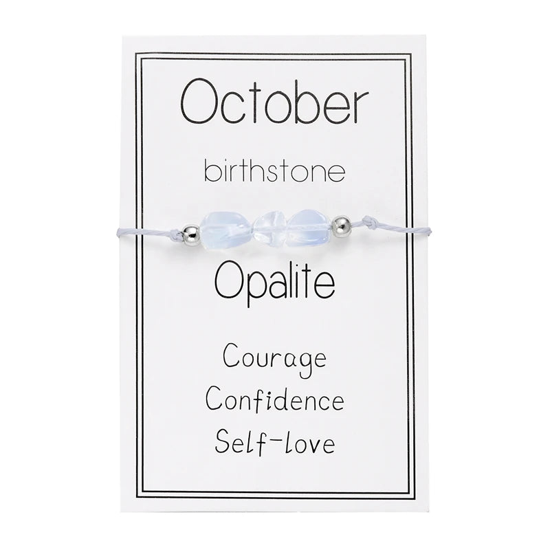 Natural Irregular Stone Bracelet For Women Men Colorful Quartz Crystal Stones Month Birthday Bracelets Aesthetic Charm Jewelry