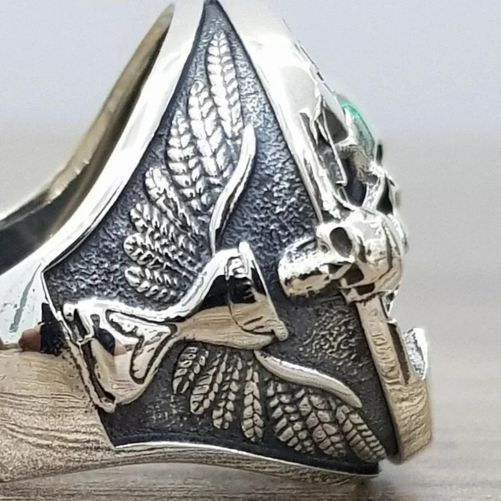 Silver Color Female Ring Memento Mori Skull Head Ring Men Ring Jewelry Accessories Anillo Acero Inoxidable Mujer Кольцо Женское