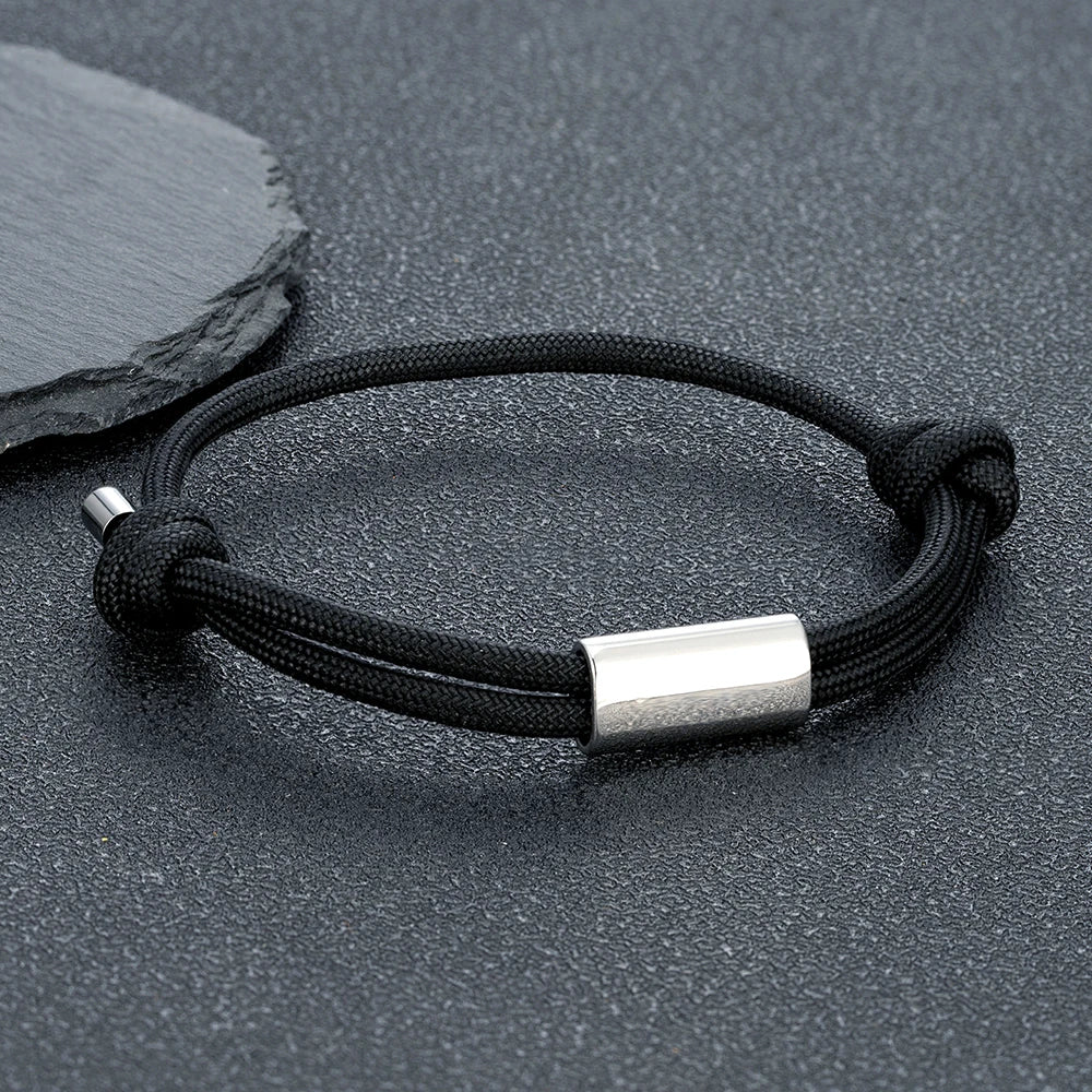 MKENDN Personalized Sailing Rope Bracelet Engraved Name Waterproof Cord Men Women Camping Jewelry Gift