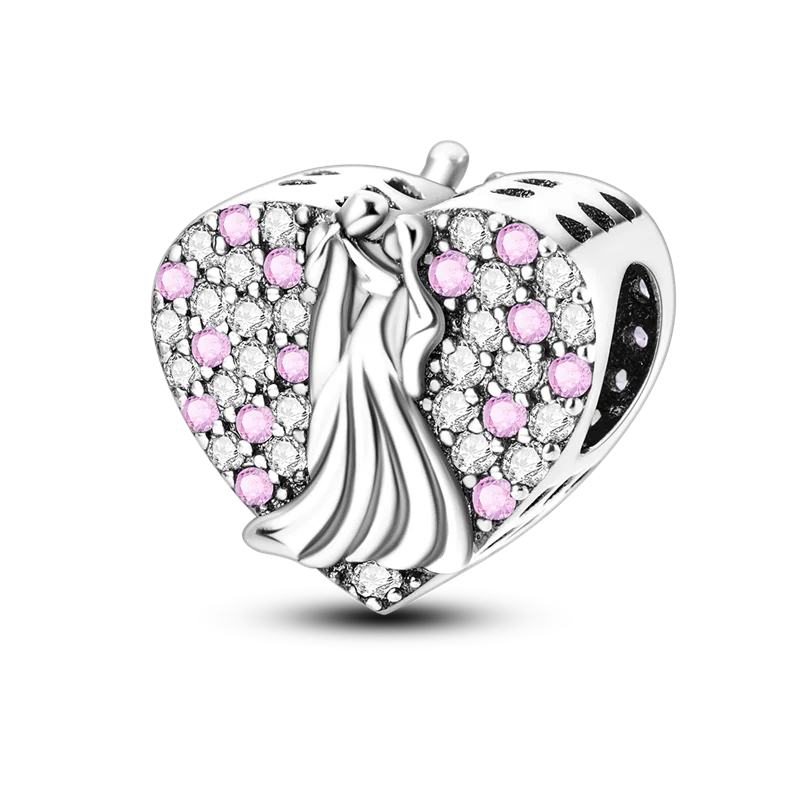 925 Sterling Silver Boy Girl Couple Lovers Beads Marriage Charms Dangle Fit Original  Bracelet Charms Jewelry Women DIY