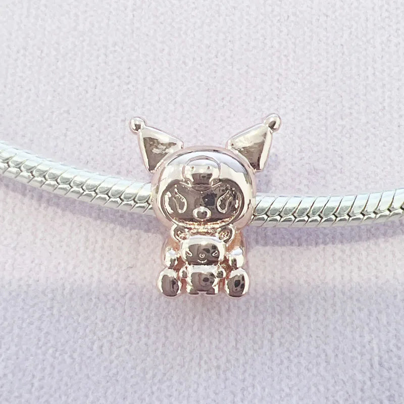 2025 New Miniso Disney Sanrio Beads 925 Silver Stitch Hello Kitty Kuromi Charm Fit Original Bracelet Women DIY Pendant Jewelry