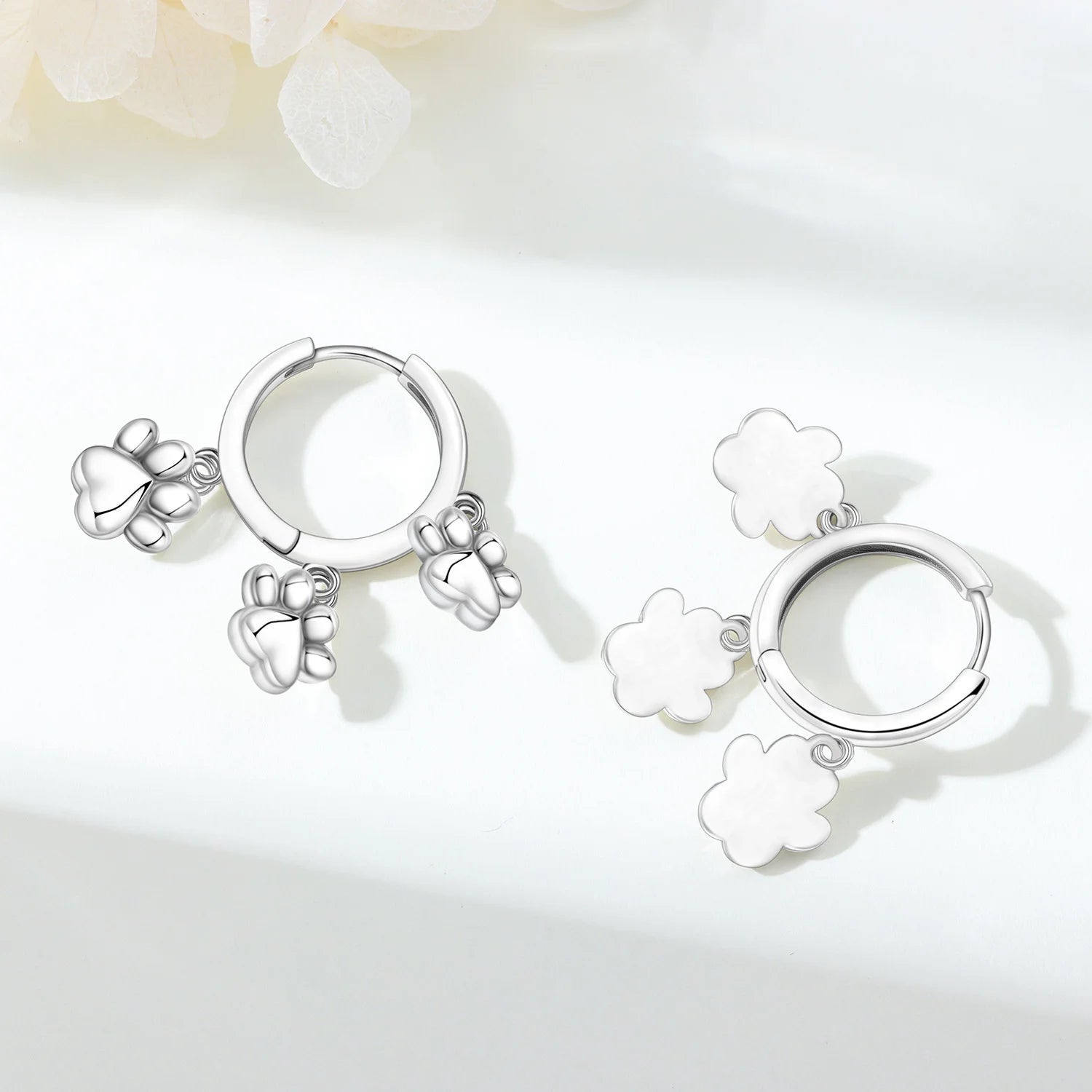 PANPOKI 925 Sterling Silver Animal Pet Paw Print Drop Earrings Women Earrings Charm Fashion Versatile Party Jewelry Gifts