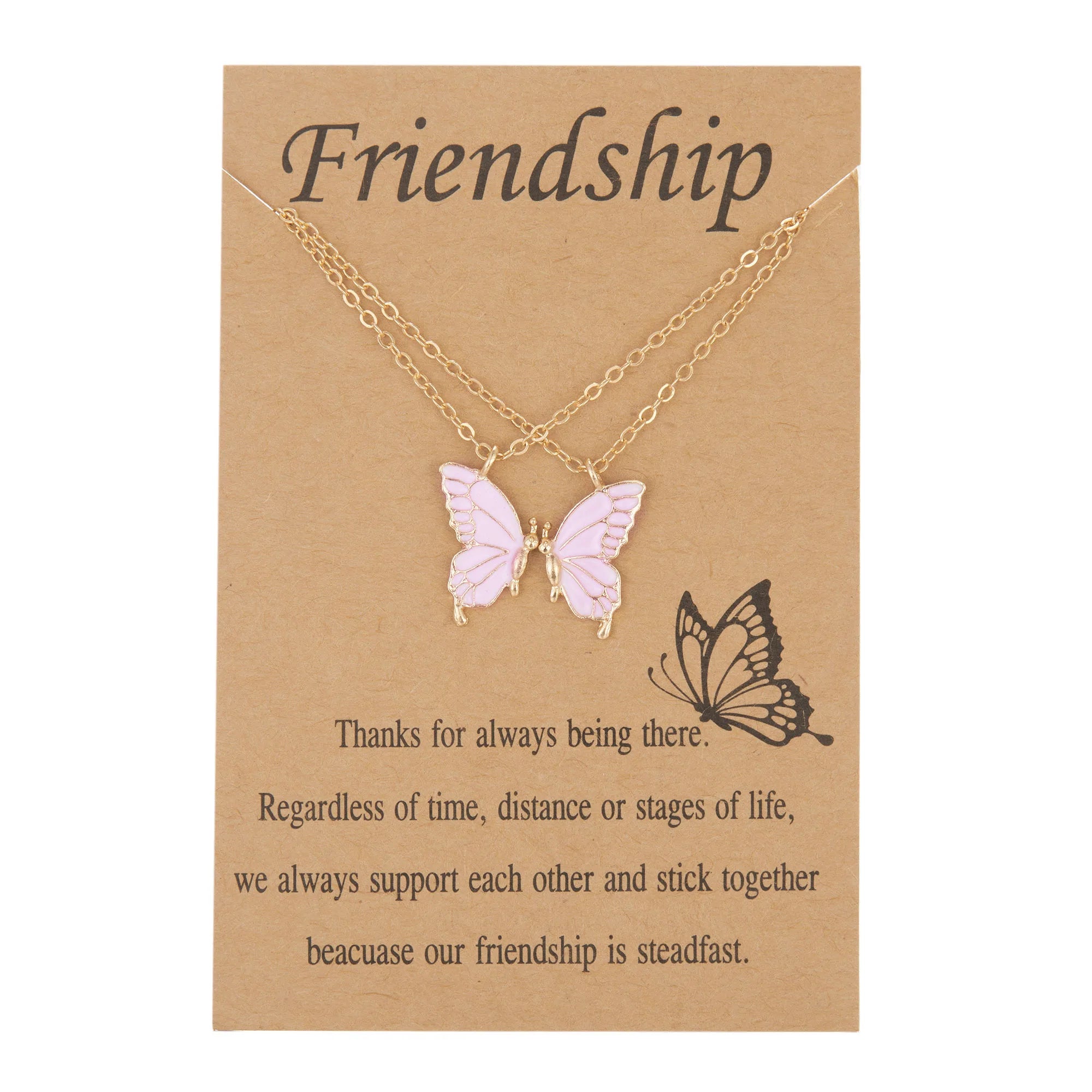 2 Pcs Butterfly Choker Necklace Korean Fashion Daisy Flower Clavicle Chain Necklaces Friendship BFF Rainbow Best Friend Jewelry
