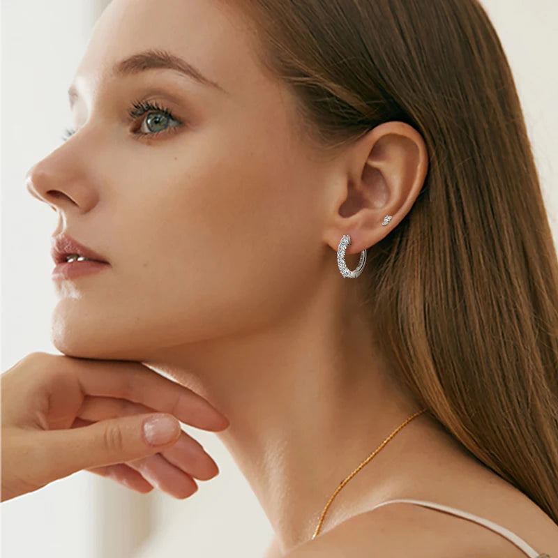 OXTAO D Color Moissanite Butterfly Stud Earrings for Women 925 Silver Wedding Fashion Jewelry Gift with GRA Certificate