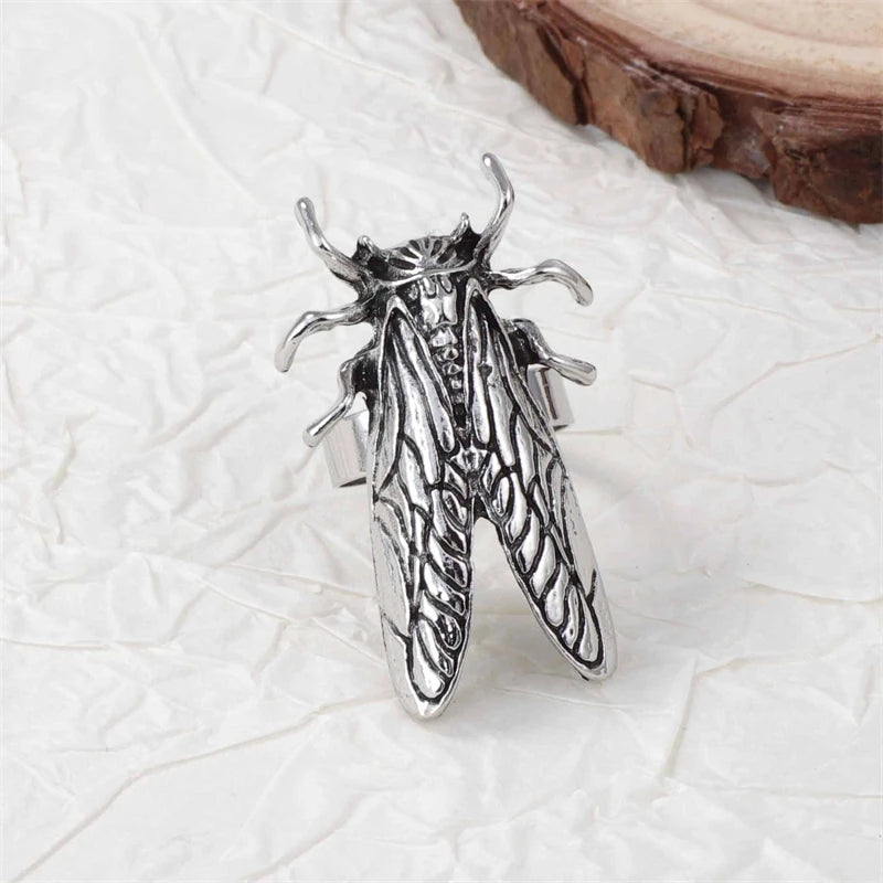 Retro Insect Opening Ring For Women Animal Beetle Cicada Punk Hip-hop Adjustable Finger Ring Trend Daily Party Jewelry Accessory - Madeinsea©