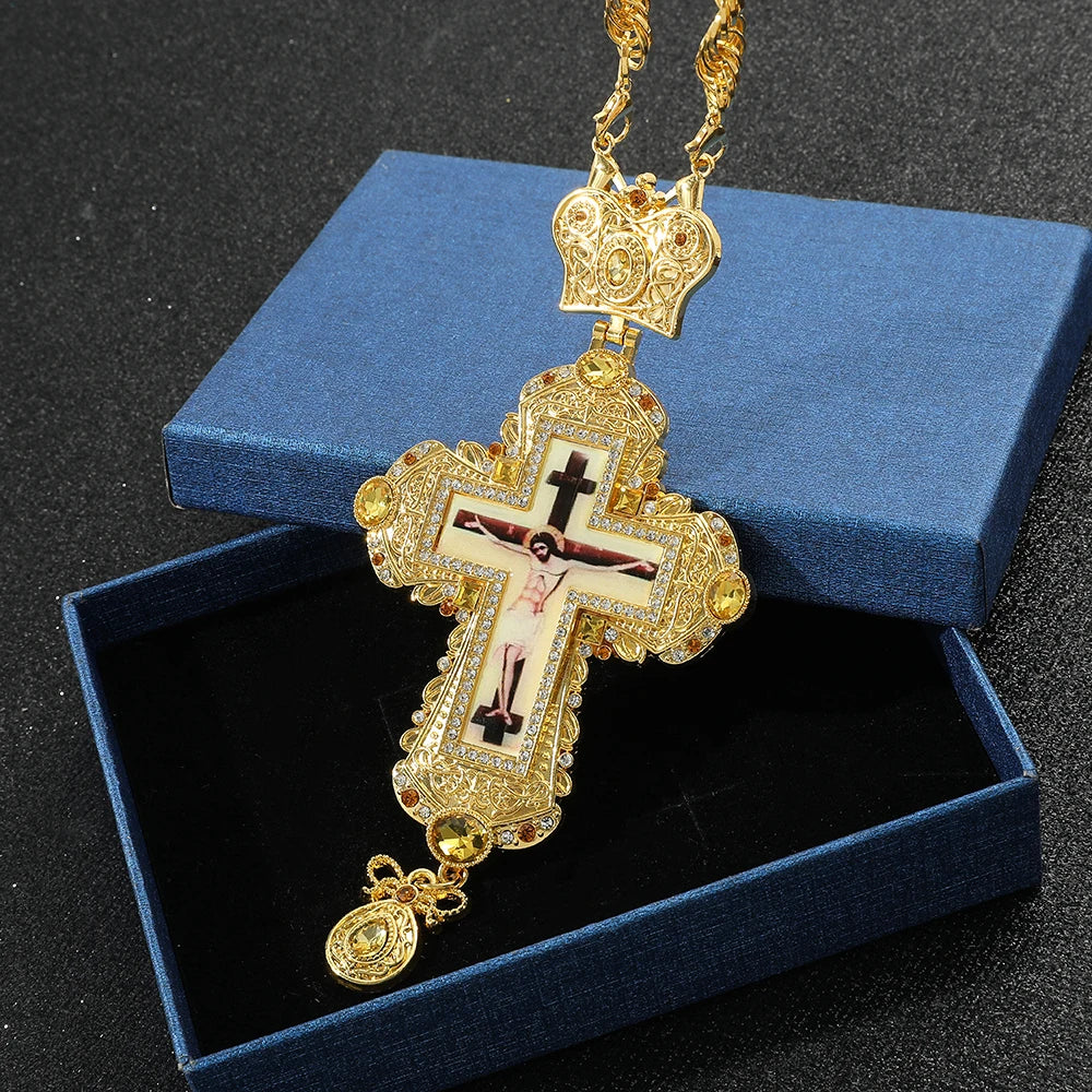 Fashion Religion Christian Jesus Cross Necklace for women Elegant Banquet Party Jewelry Religious Faith Accessories Gifts
