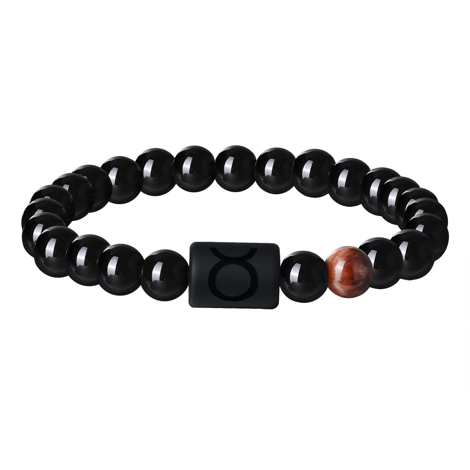 Vnox 12 Zodiac Charms Bracelets Gift for Men Dad,Both Sided Constellation Birthmonth Beaded Bracelet Wristband,Father's Day Gift