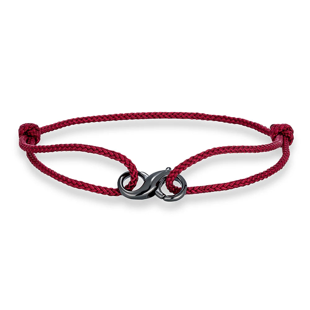MKENDN Infinity Symbol Bracelet Lobster Clasp Mens Braided Thin Rope Bracelet With Carabiner Spring Clasp For Surfer Couple Gift