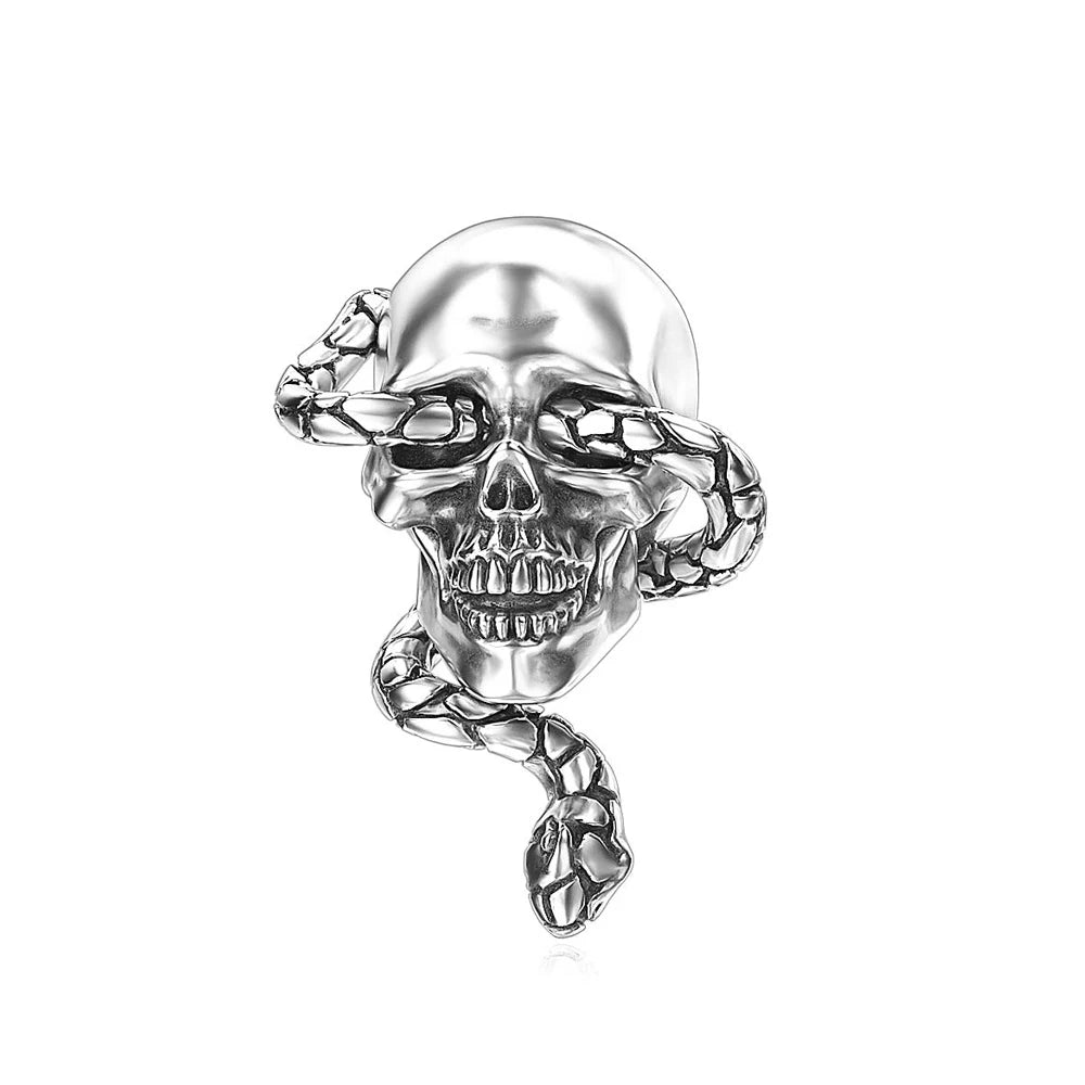 Classic 925 Sterling Silver Crown Skull Beads & Rose Pistol Dangle Charm Fits Bracelet Exquisite Necklace Jewelry Gifts