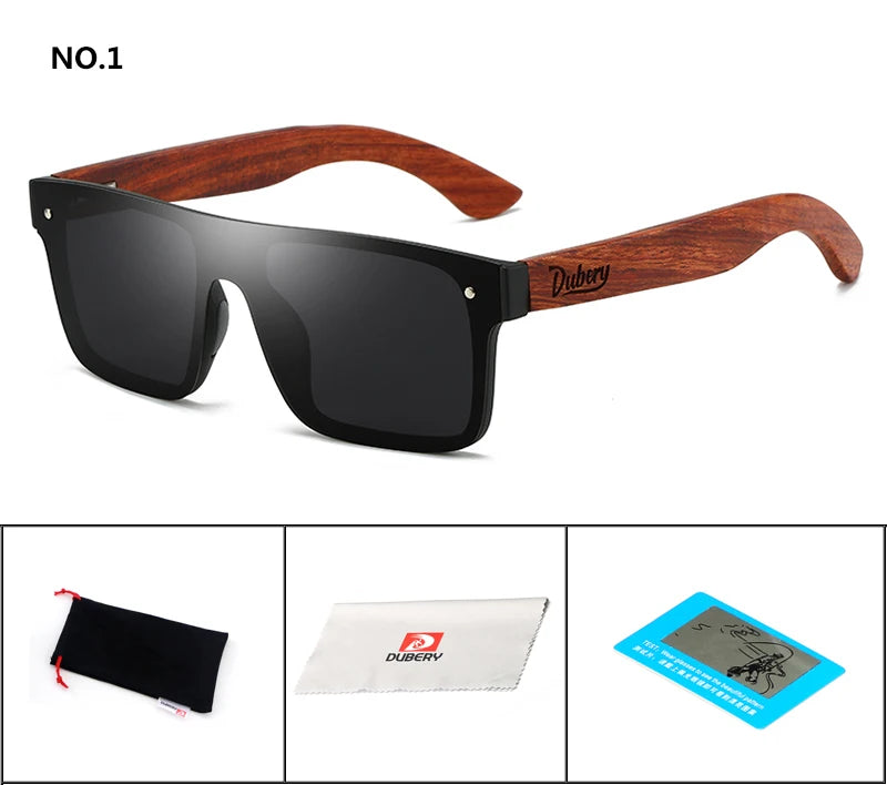DUBERY Natural Wooden Sunglasses Men Polarized Fashion Sun Glasses Original Wood Oculos De Sol Masculino 219