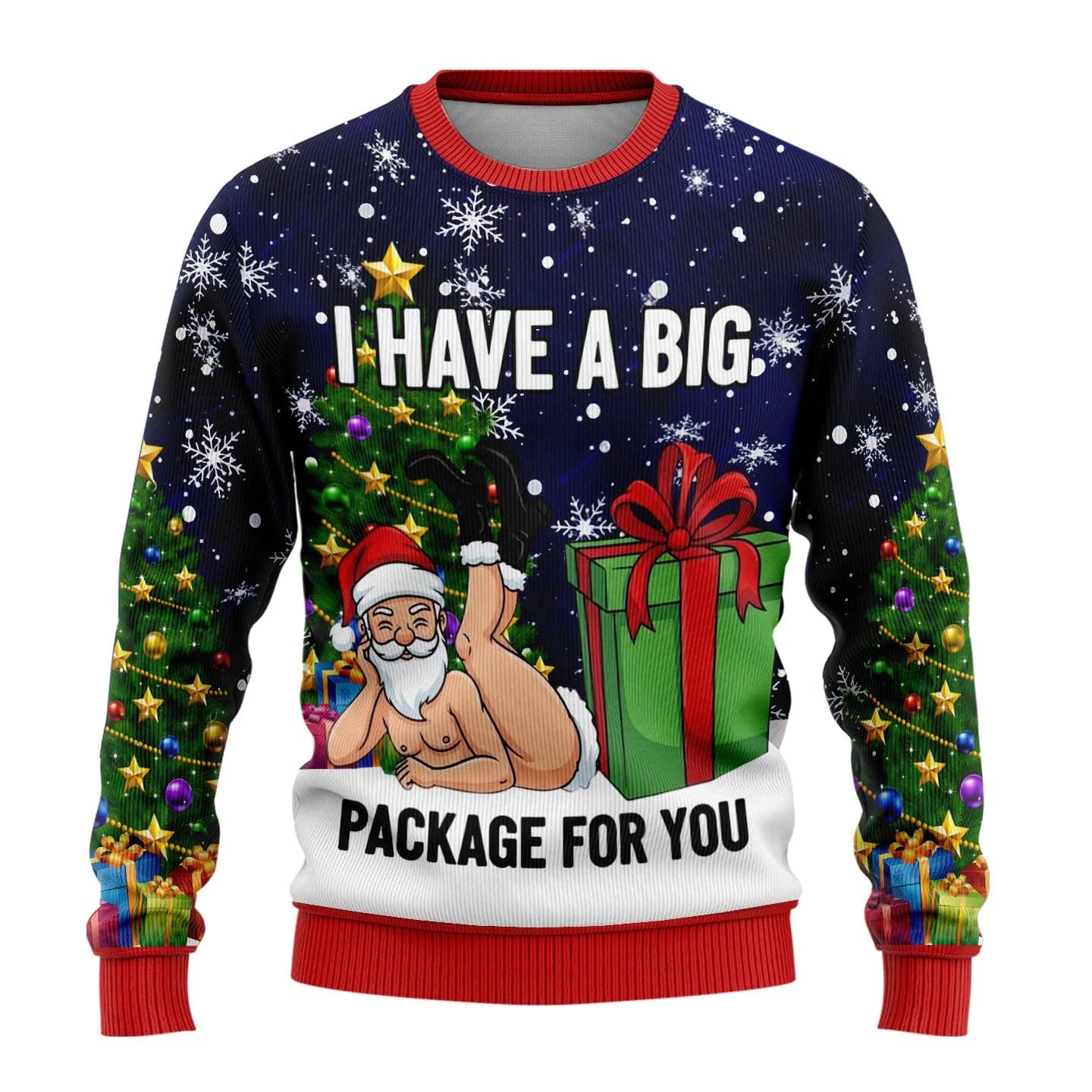 Hilarious Ho Ho Ugly Christmas Sweater Naughty Santa Womens Sweaters Crewneck Sweatshirt Funny Unisex Pullovers Mens Sweater