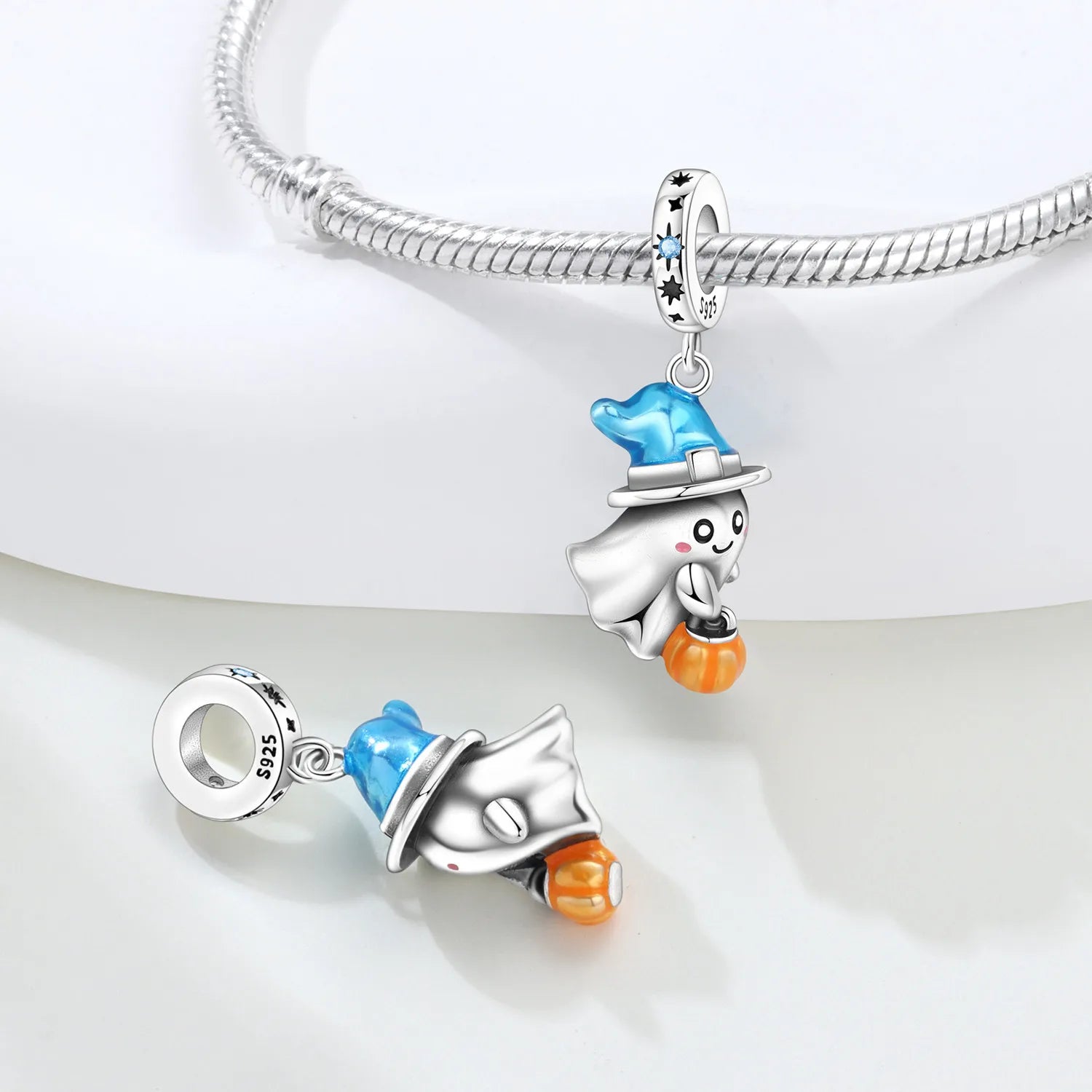 PANPOKI 925 Sterling Silver Little Devil Decoration Pendant Beads Original Pendant Bracelet Charm Jewelry Party DIY Trendy Gift