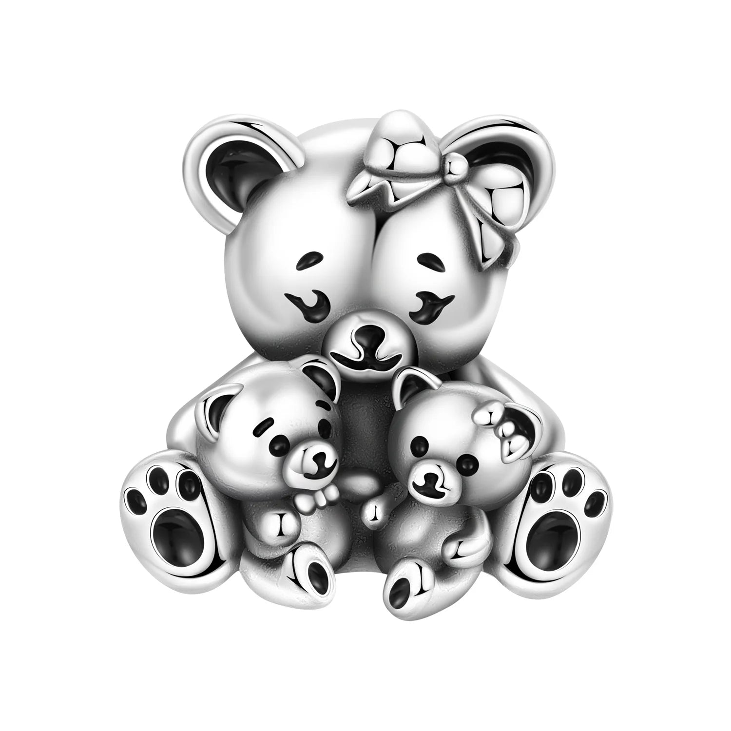 PANPOKI 925 Sterling Silver Cute Polar Bear Animals Pendant Beads Original Pendants Bracelet Charm Jewelry Party DIY Gifts