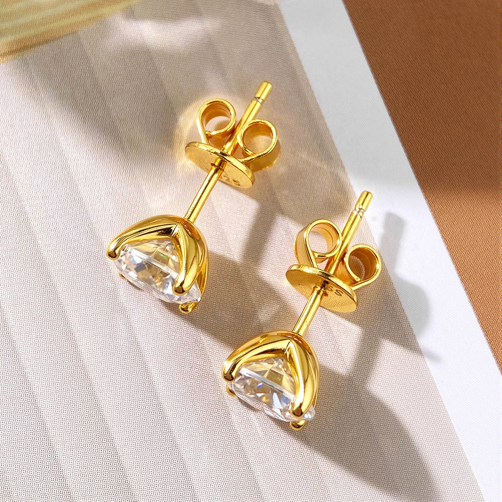 Serenity 1ct 2ct 3ct D Moissanite Earrings for Women Gift 100% S925 Sterling Silver Sparkling Lab Diamond Stud Earrings Jewelry